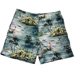 Polo Sport Ralph Lauren Swim Trunks Men's L Vintage‎ Hawaiian Print Board Shorts